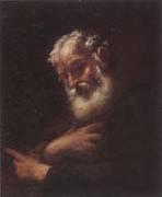 unknow artist Study of a bearded old man,possibly a hermit,half-length oil painting on canvas